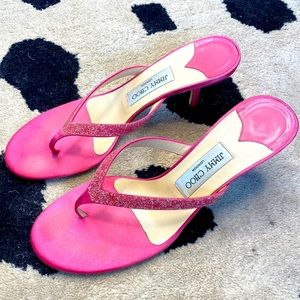 JIMMY CHOO | sparkly pink kitten heels sandals vintage size 40 | 10